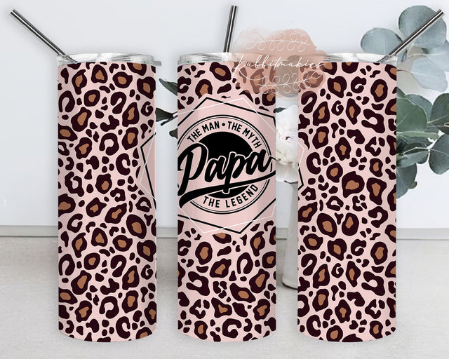 Papa The Man The Myth The Legend Design Tumbler, Papa 20oz Skinny Tumbler, Papa Leopard Tumbler Wrap, Papa Tumbler Template, Father's Day Gift, Instant Download Sublimation Rabbitmakies 