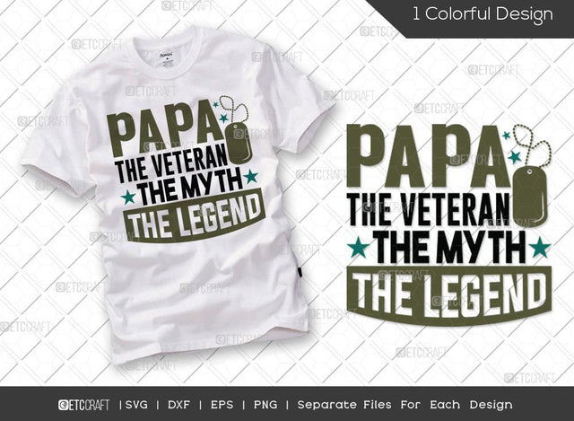 Papa The Veteran The Myth The Legend SVG Cut File | Veteran Svg | Armistice Day Svg | Independence Day Svg | Soldier Svg | Patriotic Svg | Veteran Quote Svg SVG ETC Craft 