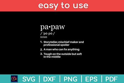 Papaw Definition Father's Day Svg Png Dxf Digital Cutting File SVG Helal 