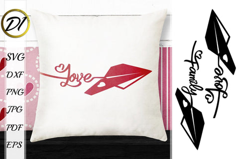 Paper Airplane Silhouette SVG. Love Path SVG. SVG Evgenyia Guschina 