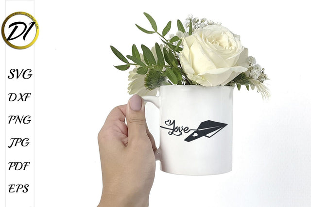 Paper Airplane Silhouette SVG. Love Path SVG. SVG Evgenyia Guschina 