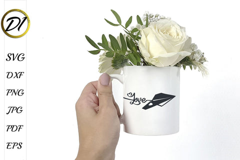 Paper Airplane Silhouette SVG. Love Path SVG. SVG Evgenyia Guschina 