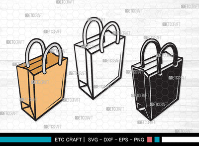 Paper Bag Clipart SVG, Paper Bag Svg, Bag Svg, Hand Bag Svg, Shopping Bag Svg, Brown Bag Svg, Bag Svg, Tote Bag Svg, Paper Bag Clipart SVG ETC Craft 