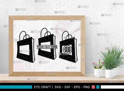 Paper Bag Monogram, Paper Bag Silhouette, Paper Bag SVG, Bag Svg, Hand Bag Svg, Shopping Bag Svg, SB00207 SVG ETC Craft 