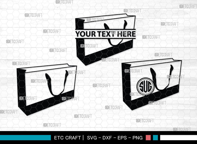 Paper Bag Monogram, Paper Bag Silhouette, Paper Bag SVG, Bag Svg, Hand Bag Svg, Shopping Bag Svg, SB00207 SVG ETC Craft 