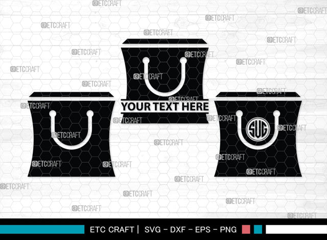 Paper Bag Monogram, Paper Bag Silhouette, Paper Bag SVG, Bag Svg, Hand Bag Svg, Shopping Bag Svg, SB00207 SVG ETC Craft 