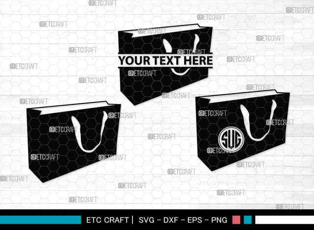 Paper Bag Monogram, Paper Bag Silhouette, Paper Bag SVG, Bag Svg, Hand Bag Svg, Shopping Bag Svg, SB00207 SVG ETC Craft 