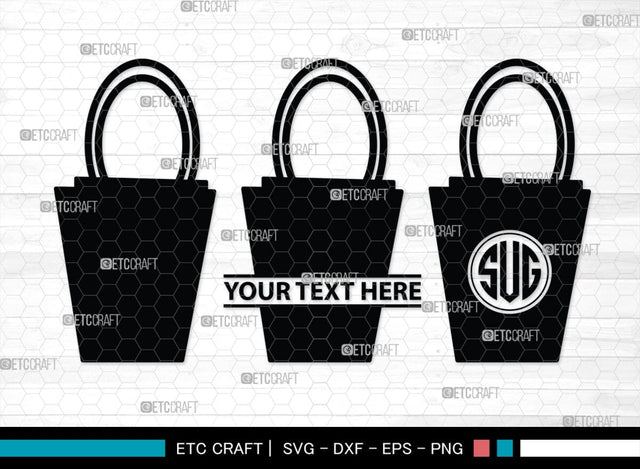 Paper Bag Monogram, Paper Bag Silhouette, Paper Bag SVG, Bag Svg, Hand Bag Svg, Shopping Bag Svg, SB00207 SVG ETC Craft 