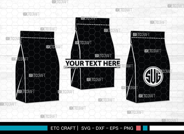 Paper Bag Monogram, Paper Bag Silhouette, Paper Bag SVG, Bag Svg, Hand Bag Svg, Shopping Bag Svg, SB00207 SVG ETC Craft 