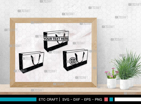 Paper Bag Monogram, Paper Bag Silhouette, Paper Bag SVG, Bag Svg, Hand Bag Svg, Shopping Bag Svg, SB00207 SVG ETC Craft 