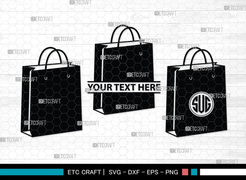 Paper Bag Monogram, Paper Bag Silhouette, Paper Bag SVG, Bag Svg, Hand Bag Svg, Shopping Bag Svg, SB00207 SVG ETC Craft 