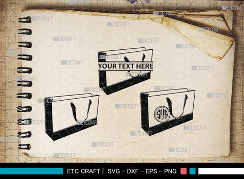 Paper Bag Monogram, Paper Bag Silhouette, Paper Bag SVG, Bag Svg, Hand Bag Svg, Shopping Bag Svg, SB00207 SVG ETC Craft 