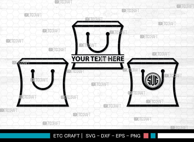 Paper Bag Monogram, Paper Bag Silhouette, Paper Bag SVG, Bag Svg, Hand Bag Svg, Shopping Bag Svg, SB00207 SVG ETC Craft 