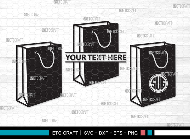 Paper Bag Monogram SVG, Paper Bag Svg, Bag Svg, Hand Bag Svg, Shopping Bag Svg, Brown Bag Svg, Bag Svg, Tote Bag Svg, Paper Bag Monogram SVG ETC Craft 