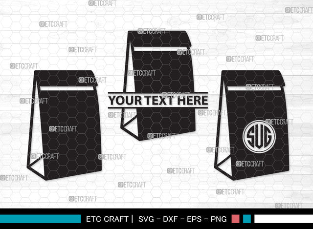 Paper Bag Monogram SVG, Paper Bag Svg, Bag Svg, Hand Bag Svg, Shopping Bag Svg, Brown Bag Svg, Bag Svg, Tote Bag Svg, Paper Bag Monogram SVG ETC Craft 