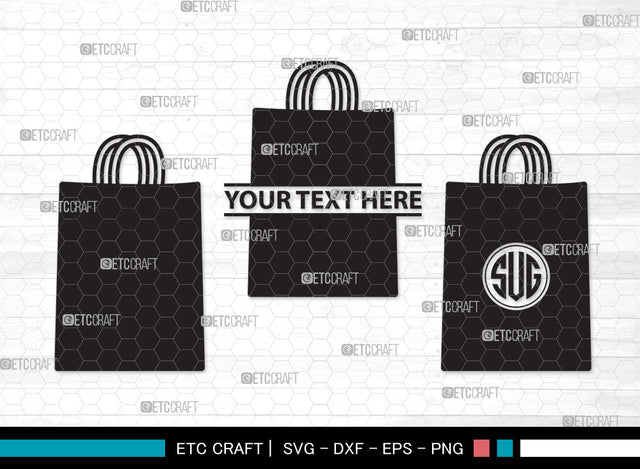 Paper Bag Monogram SVG, Paper Bag Svg, Bag Svg, Hand Bag Svg, Shopping Bag Svg, Brown Bag Svg, Bag Svg, Tote Bag Svg, Paper Bag Monogram SVG ETC Craft 