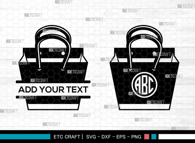 Paper Bag Monogram SVG, Paper Bag SVG, Split Monogram Svg, Paper Bag Icon Svg, Tote Bag Svg, Paper Bag Clipart Svg, Paper Bag SVG ETC Craft 