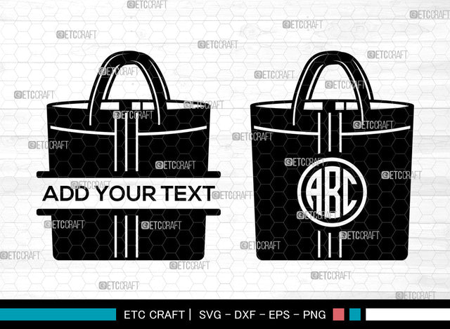 Paper Bag Monogram SVG, Paper Bag SVG, Split Monogram Svg, Paper Bag Icon Svg, Tote Bag Svg, Paper Bag Clipart Svg, Paper Bag SVG ETC Craft 