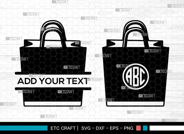 Paper Bag Monogram SVG, Paper Bag SVG, Split Monogram Svg, Paper Bag Icon Svg, Tote Bag Svg, Paper Bag Clipart Svg, Paper Bag SVG ETC Craft 