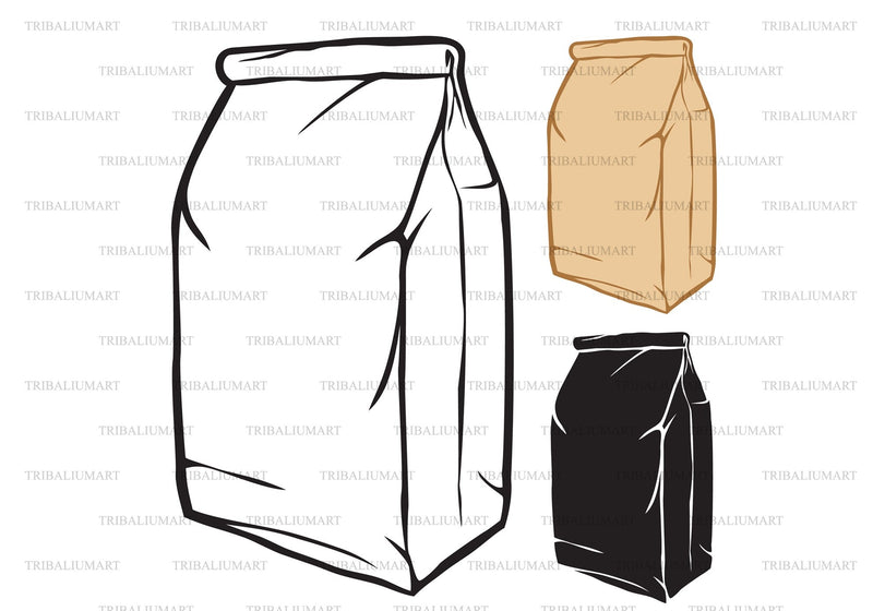 Paper bag packaging SVG TribaliumArtSF 