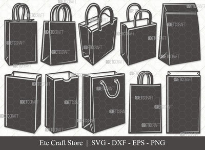 Paper Bag Silhouette SVG Cut File | Paper Bag Svg | Bag Svg | Hand Bag Svg | Shopping Bag Svg | Brown Bag Svg | Bag Svg | Tote Bag Svg | Paper Bag Svg Bundle SVG ETC Craft 