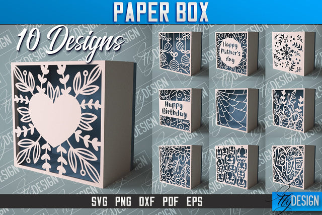 Paper Box SVG | Paper Cut SVG | Home Design SVG Fly Design 