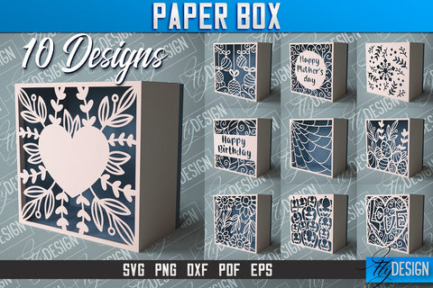 Paper Box SVG | Paper Cut SVG | Home Design SVG Fly Design 