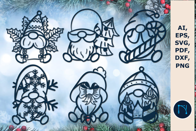 paper Christmas Gnomes decor SVG bundle SVG MD JOYNAL ABDIN 