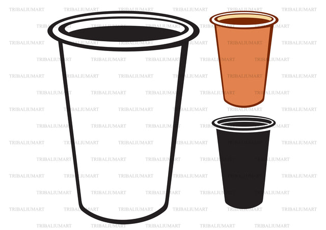 Paper coffee cup SVG TribaliumArtSF 