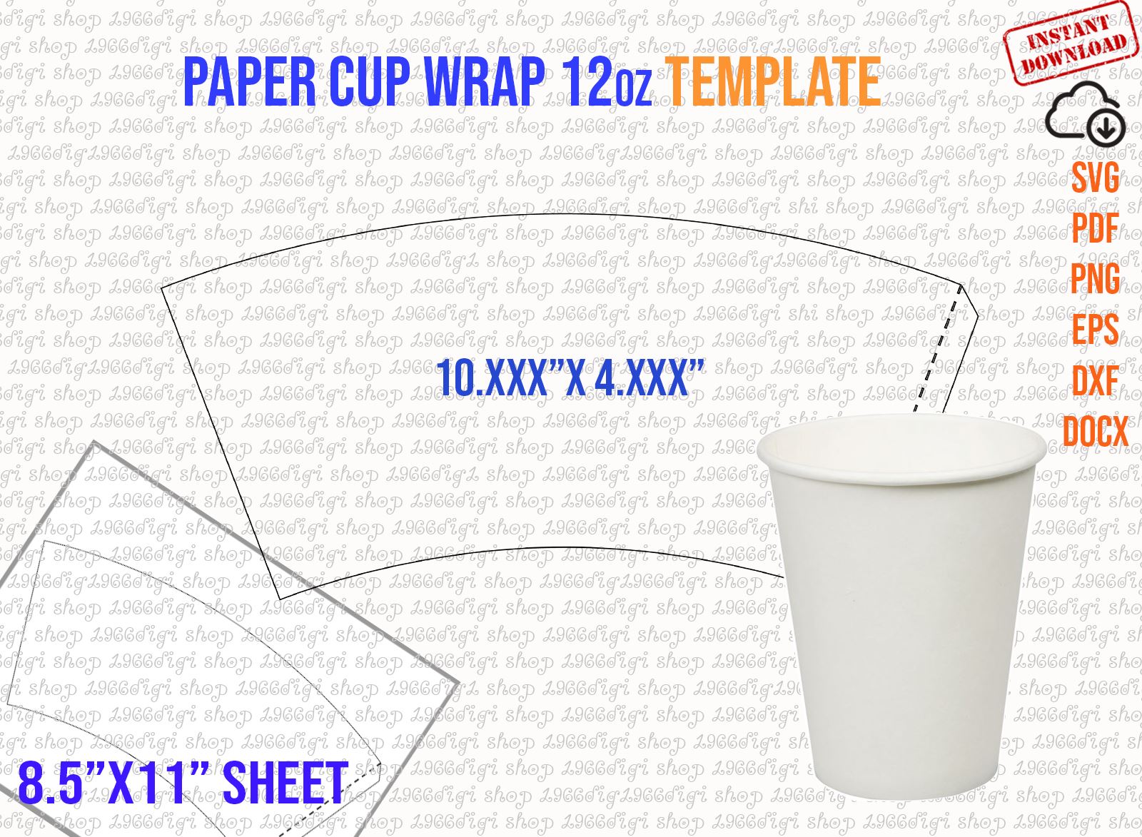 12 oz Sippy cup tumbler template straight Kids cup Full wrap