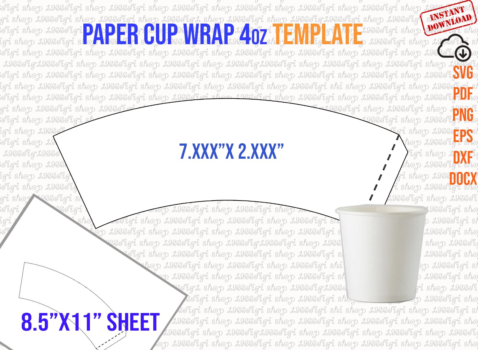 paper coffee cup sleeve template