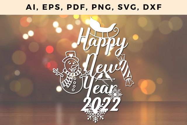 paper cut 2022 happy new year Craft svg, SVG, 3D Designs, SVG MD JOYNAL ABDIN 