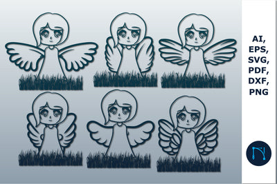 paper cut angel bundle SVG cut file SVG MD JOYNAL ABDIN 