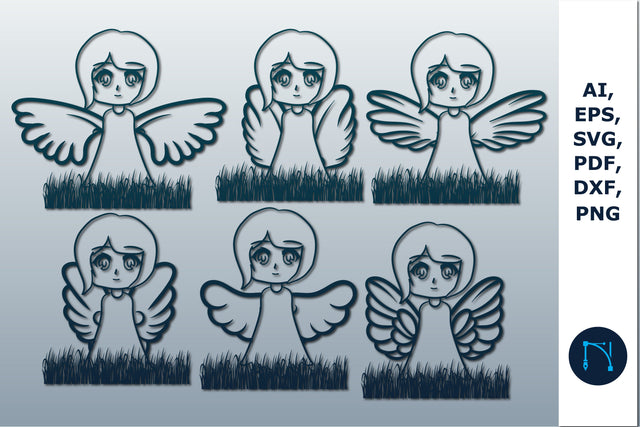 paper cut angel bundle SVG cut file SVG MD JOYNAL ABDIN 