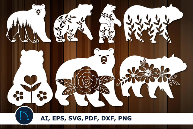 paper cut Bear Flowers SVG mega bundle SVG MD JOYNAL ABDIN 