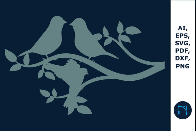 Paper cut Bird in tree Branch Decor SVG SVG MD JOYNAL ABDIN 
