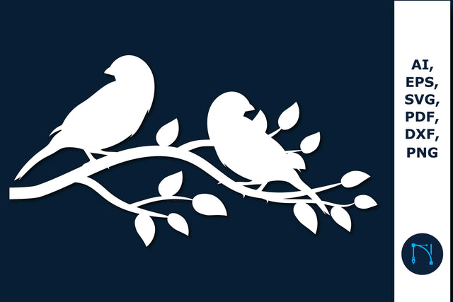 Paper cut Bird in tree Branch Decor SVG SVG MD JOYNAL ABDIN 