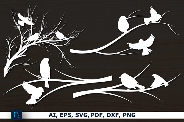 Paper cut Bird in Tree Branch SVG Bundle SVG MD JOYNAL ABDIN 