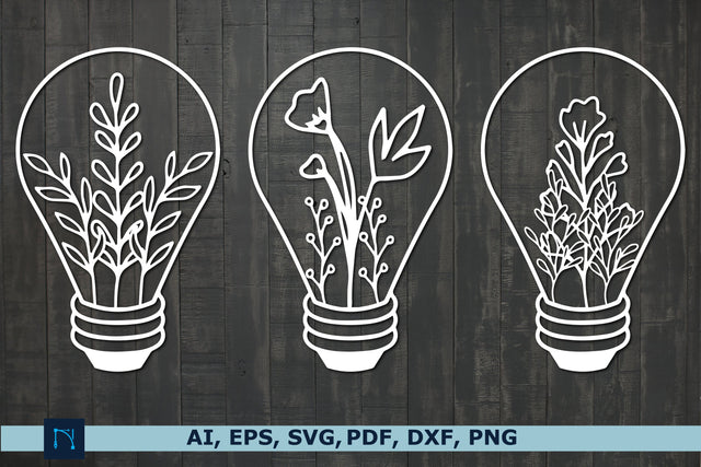 paper cut bulb with flowers SVG bundle SVG MD JOYNAL ABDIN 