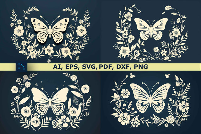 Paper Cut Butterfly Floral SVG Bundle SVG MD JOYNAL ABDIN 