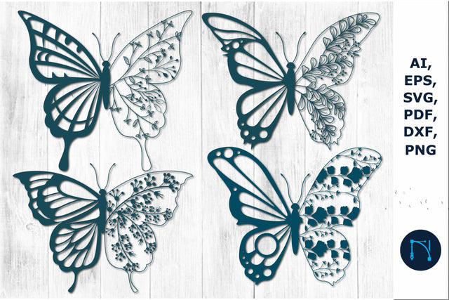 paper cut butterfly Wildflower Bundle SVG MD JOYNAL ABDIN 