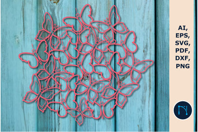 paper cut butterfly Wreath layer SVG SVG MD JOYNAL ABDIN 