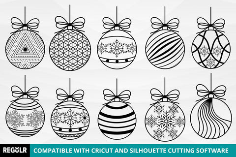 Paper Cut Christmas Ball SVG Bundle SVG Regulrcrative 