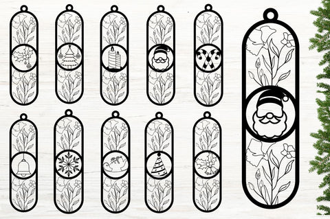 Paper Cut Christmas Bookmark Svg Bundle SVG Regulrcrative 