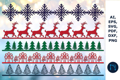 paper cut Christmas Border SVG bundle SVG MD JOYNAL ABDIN 
