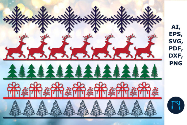 paper cut Christmas Border SVG bundle SVG MD JOYNAL ABDIN 