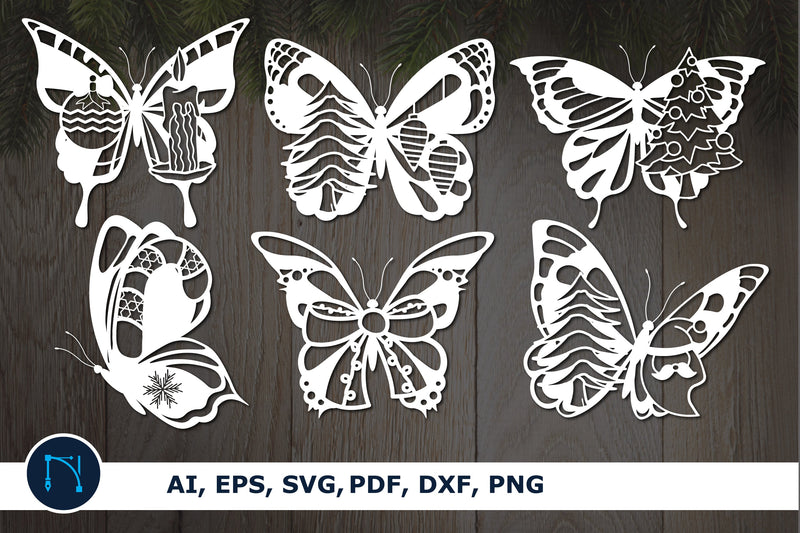 paper cut Christmas butterfly SVG bundle SVG MD JOYNAL ABDIN 
