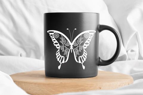 Paper Cut Christmas Butterfly SVG Bundle SVG Regulrcrative 