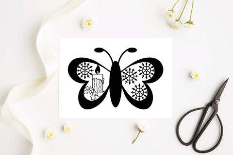 Paper Cut Christmas Butterfly SVG Bundle SVG Regulrcrative 