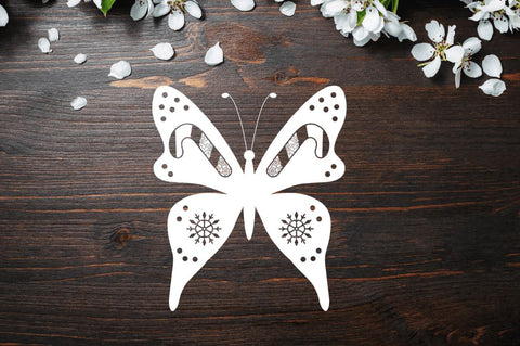 Paper Cut Christmas Butterfly SVG Bundle SVG Regulrcrative 